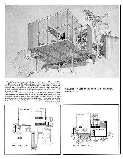 Midcentury House Plans, Mid Century Cottage, Mid Century Modern House Plans, Midcentury Architecture, Architecture Blueprints, Modern Floor Plans, Perspective Drawing Architecture, Mcm House, Mansion Floor Plan