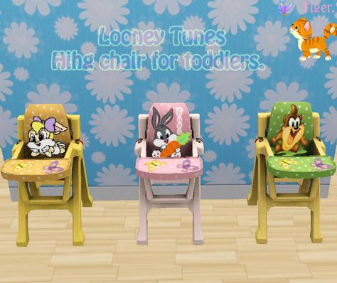 TigerLiyene's Looney tunes crib and high chair set. High Chair Sims 4 Cc, Sims 4 Cc High Chair, Sims 4 Daycare Cc, Sims 4 High Chair Cc, Sims 4 Cc Furniture Toddler, Sims 4 High Chair, Sims 4 Jobs, Black Simmer, Sims 4 Tattoos