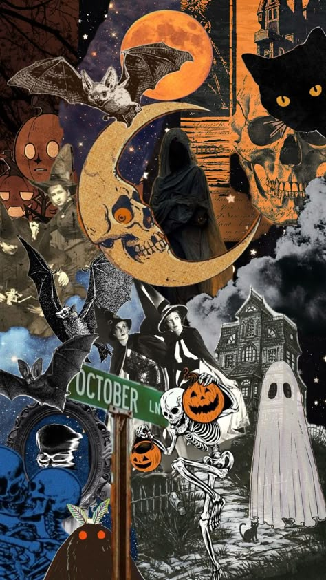 Halloween is my favorite time of the year... #halloween #halloweenaesthetic #halloweencollage #spookyseason Halloween Collage Aesthetic, Scary Collage, Halloween Collage Wallpaper, Spooky Collage, Escape Halloween, Halloween Lock Screen, Spooky Photography, Pleasing Wallpapers, Seasonal Wallpaper