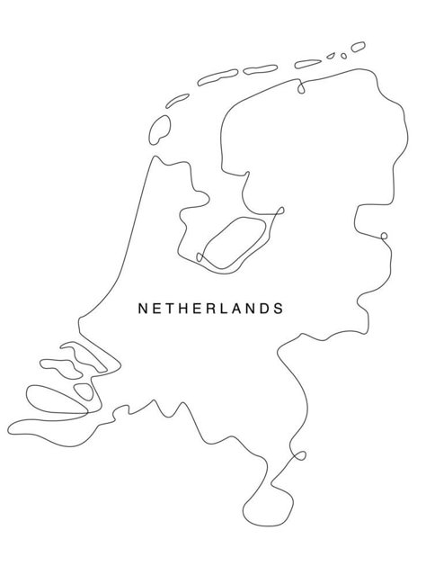 Line art Netherlands map. continuous line europe map. vector illustration. single outline. Single Illustration, Travel Netherlands, Netherlands Map, Assouline Books, Vector Animation, Irish Stew, Maputo, Netherlands Travel, Europe Map