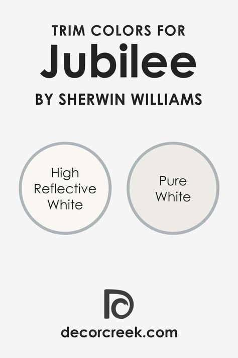 Best Trim Colors for SW-6248 Jubilee by Sherwin Williams Sw Jubilee, Best Trim Colors, Sw Pure White, Trim Colors, Oyster Bay, White Ceiling, Trim Color, Paint Ideas, Coordinating Colors