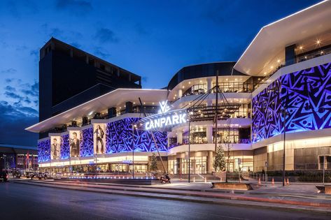 Canpark Shopping Mall �– Toner Architects Mall Outside Design, Mall Architecture Exterior, Mall Project Architecture, Mall Building, Shopping Center Architecture, Mall Architecture, Mall Facade, Shopping Mall Design, Shopping Mall Architecture