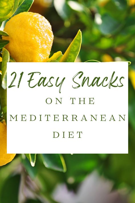 Not only is the Mediterranean Diet really healthy, but it's simple. Here are 21 easy snack ideas that benefit your total body health but take less than 2 minutes to put together. Also, they're delicious. #mediterraneandietsnacks #easymediterraneandiet #easysnackideas #mediterraneandietideas #snackideas #healthysnackideas Quick Healthy Mediterranean Meals, Mediterranean Diet Eating Out, The Mediterranean Diet For Beginners, Mediterranean Diet On The Go, Healthy Food Mediterranean, Snacks Mediterranean Diet, Snacks On Mediterranean Diet, Foods To Eat On Mediterranean Diet, Mediterranean Diet For Dummies