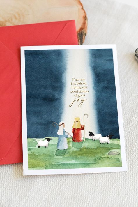 Diy Christian Christmas Cards, Christian Christmas Card Ideas, Religious Christmas Cards Handmade, Christmas Shepherds, Christmas Card Christian, Christian Christmas Card, Religious Christmas Card, Nativity Christmas Cards, Cards Drawing