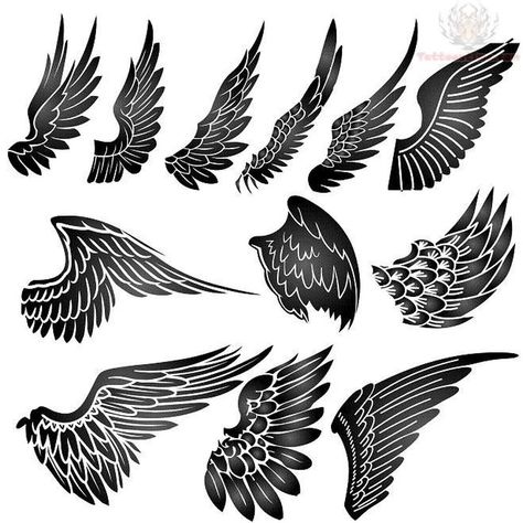 Wings Tattoo Meaning, Cross With Wings Tattoo, Eagle Wing Tattoos, Alas Tattoo, Supernatural Tattoo, Black Angel Wings, Wing Tattoo Designs, Angel Wings Tattoo, Silhouette Tattoos