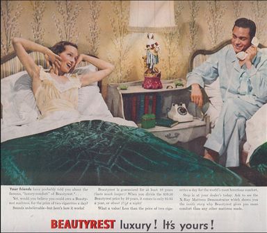 beautyrestad2 1950s Bedroom, Separate Beds, Beautyrest Mattress, 1950s Decor, Mid Century Bedroom, Vintage Life, Vintage Women, Reference Images, Retro Art