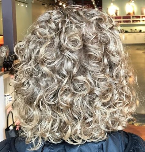 Shoulder-Length Ash Blonde Perm Hairstyle Shoulder Length Spiral Perm, 2023 Perm Trends Short Hair, Short Permed Hairstyles For Women Over 60, Perm For Shoulder Length Hair, Perms For Shoulder Length Hair, Permed Hairstyles Shoulder Length, Perm Ideas For Medium Hair, Modern Perm Medium Hair, 2023 Perm Trends