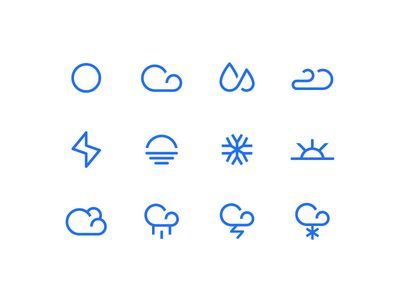 Cloud App Icon, Weather Logo, App Icon Set, Weather Widget, Icon Set Design, Weather Icon, Icon Design Inspiration, Minimalist Icons, Weather Icons