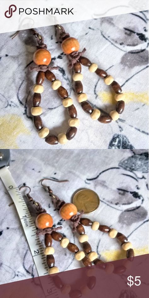 💗5 For $25💗 Ladies Wood Beaded Earrings Wood Bead Jewelry, Wood Bead Earrings, Simple Bead Earrings, Wood Beads Jewelry, African Inspired Jewelry, Katy Texas, Jewelry Making Earrings, Fabric Earrings, Handmade Jewelry Earrings