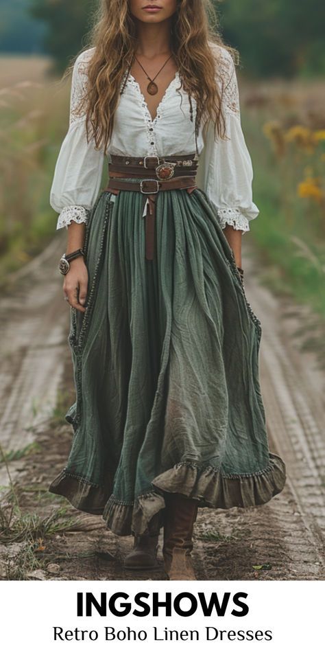 Fall Maxi Skirt Outfits, Maxi Skirt Fall, Ren Faire Outfits, Book Fashion, Fest Outfits, Earthy Style, Mode Hippie, Maxi Skirt Outfits, Dress Photo