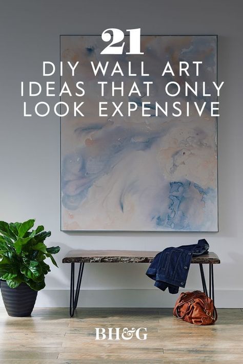 DIY Abstract Art  Custom artwork doesn't have to bust your decorating budget—get creative and try DIY wall art to make your home truly reflect your style. Diy Large Wall Art, Diy Wall Art Ideas, Wall Art Projects, Diy Wand, Diy Backsplash, Abstract Art Diy, Diy Canvas Wall Art, 15 Diy, Wall Decor Design