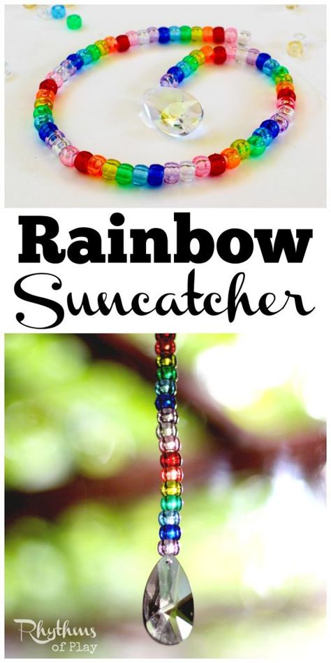 Making a pony bead and prism suncatcher is a fun fine motor activity for kids and adults of all ages. Suncatchers made out of beads in a rainbow of colors are lovely home decor to hang in a window and enjoy. The prism will cast beautiful rainbows all over the room when the sun hits it. These would make a great decoration or favor idea for a rainbow birthday party. This DIY craft project also makes a wonderful gift idea for Christmas, birthdays or any other occasion! Suncatchers Made Out Of Beads, Prism Suncatcher, Fine Motor Activity, Fine Motor Activities For Kids, Pony Bead Crafts, Suncatcher Craft, Rainbow Birthday Party, Rainbow Crafts, A Pony