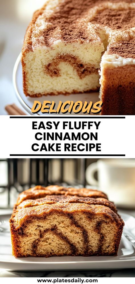 Unleash your inner baker with this simple Fluffy Cinnamon Cake recipe! Perfect for beginners and seasoned bakers alike, this cake is crafted with accessible ingredients like all-purpose flour, granulated sugar, and warm ground cinnamon. With straightforward steps and a short baking time, you can create a stunning dessert that’s both moist and fluffy. Whether it’s for a special celebration or a casual get-together, this cake is sure to be a hit. Follow along and bring warmth and joy to your ki... Cinnamon Cake Recipe, Cinnamon Cake Recipes, Cinnamon Cake, Ground Cinnamon, Granulated Sugar, Purpose Flour, Cake Recipe, Flour, Cake Recipes