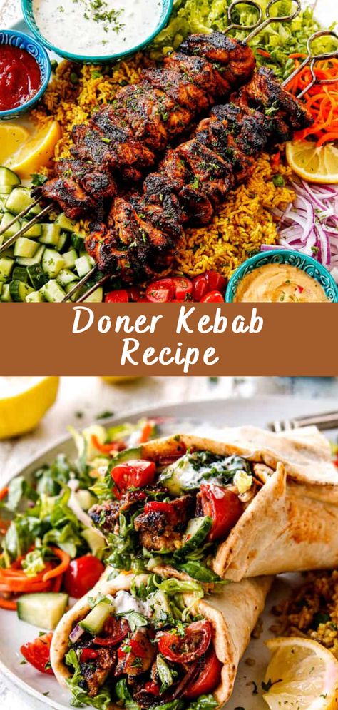 Doner Kebab Recipe Introduction Doner Kebab is a popular Turkish street food that features succulent layers of marinated meat, usually beef, chicken, or lamb, cooked on a vertical rotisserie. This flavorful and aromatic meat is typically served in a pita or flatbread with fresh vegetables and a variety of sauces. Making Doner Kebab at home […] The post Doner Kebab Recipe appeared first on <a rel="nofollo... Lamb Doner Kebab Recipe, Turkish Kabob Recipes, Turkish Kebabs Recipe, Home Made Kebab, Kafta Kebab Recipes, Chicken Doner Kebab Recipes, Donar Kebab Recipe, Turkish Doner Kebab, Donner Kebab Recipe