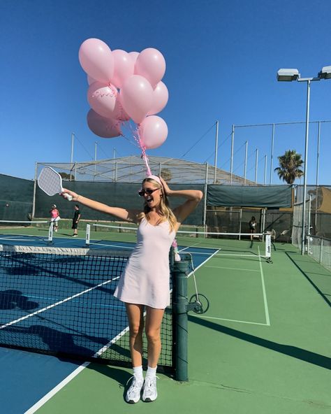 pickleball party 🌸🥒🎂 #pickeball #pickleballparty #birthdayparty #pinterestinspired #pinterestaesthetic #pinterestgirl #pinterestphoto #pink #lululemon #girlhood #amazon #newbalance #summeroutfits #workoutoutfit #pickleballoutfit #tennisoutfit Pickleball Birthday, Pickleball Party, Working Out Outfits, Pink Lululemon, Pinterest Photos, Tennis Clothes, Pinterest Girls, Sweet Sixteen, Pickleball