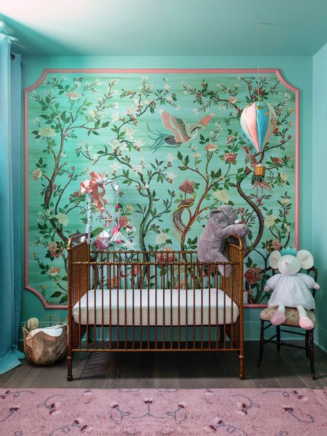 Eclectic Nursery Girl, Dutch Nursery, Indian Nursery, Joy Decor, Office 2023, Best Chalk Paint, Eclectic Nursery, Nursery Mural, Hand Painted Wallpaper