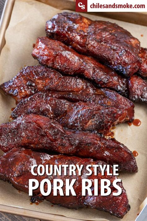 Smoked Country Style Ribs, Country Pork Ribs, Smoked Pork Recipes, Bbq Smoker Recipes, Country Style Pork Ribs, Smoked Pork Ribs, Country Style Ribs, Pork Rib Recipes, Pellet Grill Recipes