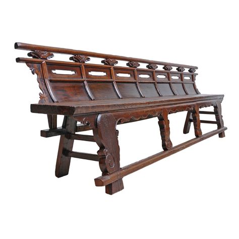 Long Chinese Shanxi Bench in Elm - Bonnin Ashley Antiques, Miami, FL Chinese Bench, Ethnic Furniture, Old Benches, Red Cabinets, Chinese Cabinet, Antique Bench, Colonial Furniture, Long Bench, Chinese Furniture