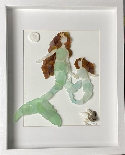 Sea Glass Art | Just the two of us🩷 | Facebook Seaglass Diy, Sea Glass Window Art, Sea Glass Window, Glass Angels, Sea Glass Artwork, Sea Glass Art Diy, Sea Glass Art Projects, Seaglass Art, Fused Glass Wall Art