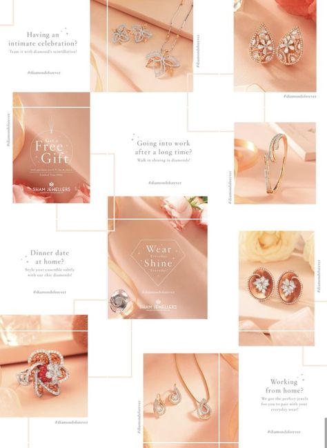 Insta Grid Ideas Jewellery, Jewellery Instagram Grid Layout, Jewellery Grid Design, Jewelry Grid Instagram, Jewellery Posts Instagram, Jewellery Creative Post, Jewellery Graphic Design, Jewellery Instagram Layout, Jewellery Instagram Grid