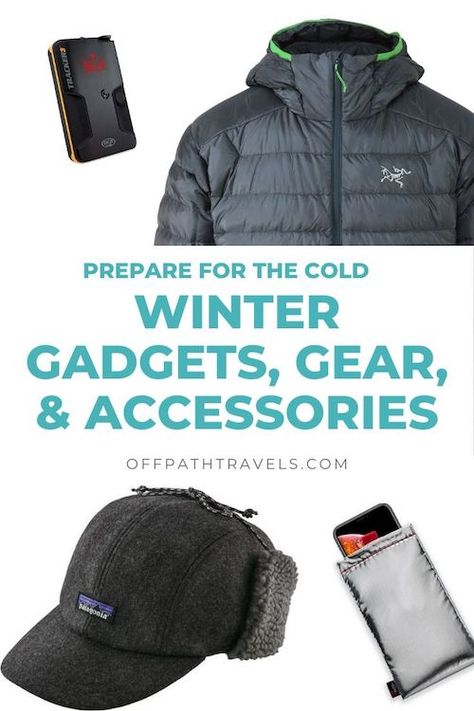 Be prepared for the cold with this detailed list of the best cold weather gadgets, winter gear and accessories! Perfect for your upcoming winter vacation or ski trip.  #winter #cold #packinglist #skitrip #gear #travel Extreme Cold Weather Gear, Winter Preparedness, Winter Camping Gear, Best Travel Pants, Winter Gadgets, Winter Travel Essentials, Best Winter Boots, Road Trip Packing List, Packing List For Cruise