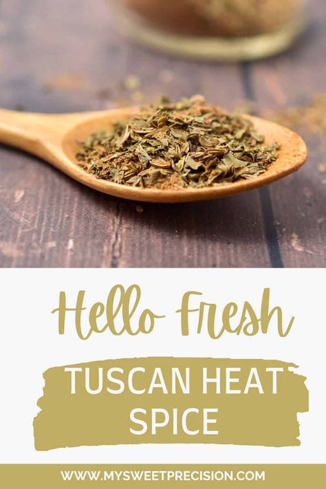 Add some flavor and spice to your entrees with this Hello Fresh Tuscan Heat Spice. If you're a fan of the original Hello Fresh spice blend, you'll love this copycat version you can make at home! You can add this mixture to pasta, meats, salads, and pizza. It's the perfect addition to your weeknight dinner! Tuscan Heat Spice Recipe, Tuscan Heat Spice, 21 Day Fix Meal Prep, Seafood And Pasta, Turkish Spices, Dinner Planning, Spice Blends Recipes, Italian Night, Spice Mix Recipes