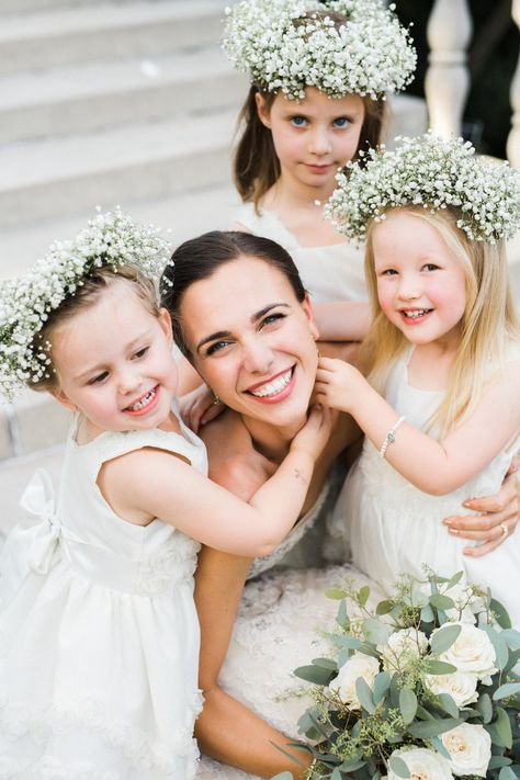 Bride And Flower Girl, Unique Flower Girl Dresses, Romantic Summer Wedding, Brooklyn Botanic Garden, Touching Photos, Romantic Classic, Creative Wedding Photo, Vermont Wedding, Wedding Picture Poses