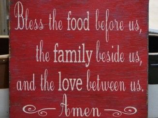 Bless The Food Before Us, Blessed Sign, Red Kitchen Decor, Bless The Food, Reclaimed Wood Signs, Wood Signs Home Decor, Dining Room Wall, Dining Room Wall Decor, Red Kitchen