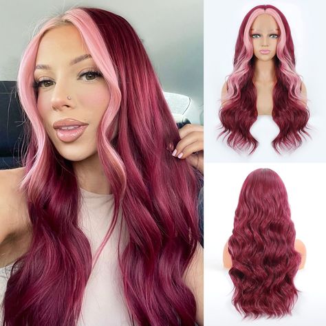 Color And Full Highlight, Messy Wavy Hair, Long Blonde Wig, Curly Bob Wigs, Pink Highlights, Black And Blonde, Red Wigs, Body Wave Wig, Blonde Ombre