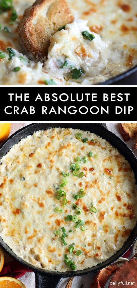 This Crab Rangoon Dip is everyone’s favorite Chinese appetizer in dip form. Loaded with crab and a killer cheese mixture, perfect served with toasted sourdough for dipping. #crabrangoon #crabrangoondip #crabrangoondipeasy #crabrangoondiprecipe #hotdiprecipes #hotdipsforparties Rangoon Dip, Chinese Appetizers, Crab Rangoon Dip, Crab Dip, Crab Rangoon, Dips And Appetizers, Seafood Appetizers, Dip Recipes Easy, Crab Recipes