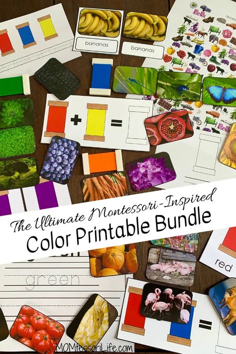 The Ultimate Montessori-Inspired Color Printable Bundle – MOMtessori Life Montessori Printables Free, Montessori Homeschool Preschool, Montessori Color, Montessori Printables, Color Unit, Montessori Diy, Happy Birthday Cards Printable, Elementary Learning, Montessori Homeschool