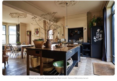 English Cottage Kitchen Ideas, Blue Walls Kitchen, Cottage Kitchen Ideas, Edward Bulmer, Natural Paint, Victorian Kitchen, Colour Ideas, Colour Inspiration, English House