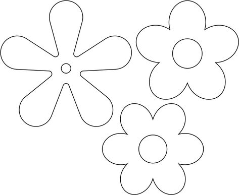 Diy Flower Template, Flower Templates Printable Free, Flower Border Clipart, Homemade Flowers, 5 Petal Flower, Christmas Colouring Pages, Felt Flowers Patterns, Shape Coloring Pages, Flower Templates Printable