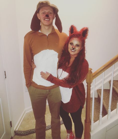 Fox and the hound Halloween costume Fox And The Hound Halloween Costume, Copper And Todd Halloween Costumes, The Fox And The Hound Costume, Fox And Hound Costume, Fox And The Hound Costume, Disney Costume, Couple Costume, Couple Costumes, Holloween Costume