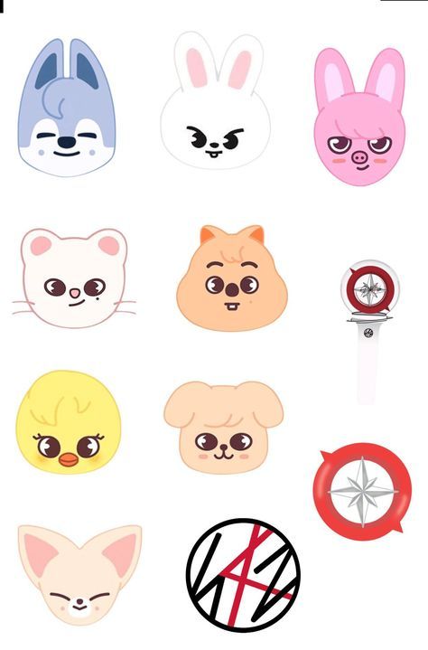 Stray Kids glossy SKZOO Stickers Stray Kids Emojis, Skzoo Cartoon, Stray Kids Crafts, Diy Stickers Ideas, Skzoo Printable, Skzoo's Names, Straykids Logo, Stray Kids Printable, Diy Sticker Ideas