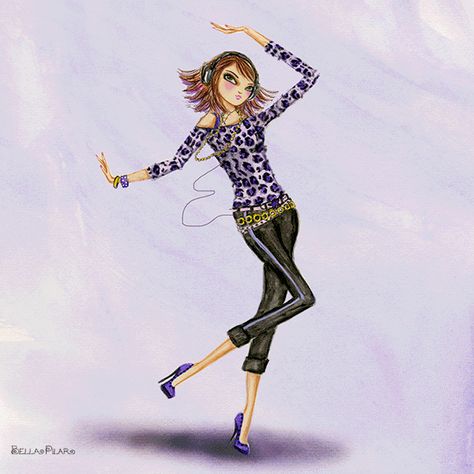 Bella Pilar art & illustration , #bellapilar #fashionart #fashionillustration #gif #animation Bella Pilar Illustrations, Motion Fashion, Art In Motion, Paint On Paper, Whimsical Artwork, People Watching, Gif Animation, Art And Illustration, Fashion Illustrations