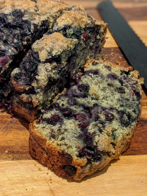 Gluten Free Vegan Blueberry Recipes, Aip Blueberry Recipes, Gluten Free Blueberry Loaf, Vegan Gluten Free Loaf, Vegan Blueberry Bread, Gluten Free Blueberry Bread, Blueberry Muffin Bread Recipe, Blueberry Muffin Bread, Blueberry Loaf Cakes