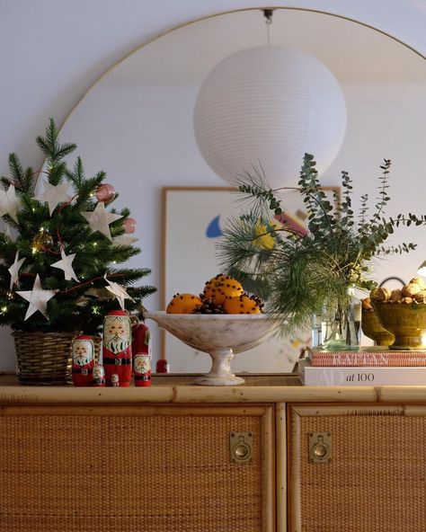 A Considered Space - Eleanor on Instagram: “The sideboard didn’t escape a seasonal restyle 🎄” Holiday Sideboard Decor, Sideboard Decor Christmas, Sideboard Christmas Decor, Christmas Sideboard Decor, Christmas Sideboard, Eco Friendly Christmas Decorations, Sideboard Decor, Eco Friendly Christmas, 2024 Christmas