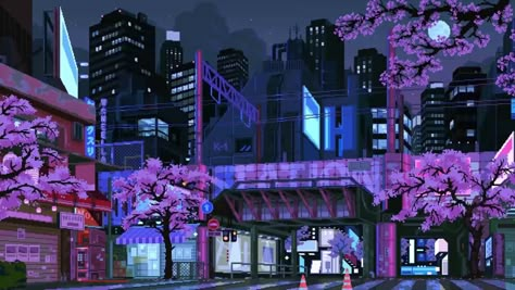 Sakura Midnight Train Live Wallpaper Aesthetic Live Wallpaper, Computer Wallpaper Hd, Live Wallpaper For Pc, Pixel Art Background, Flipagram Instagram, Moving Wallpapers, Arte 8 Bits, 8bit Art, Computer Wallpaper Desktop Wallpapers