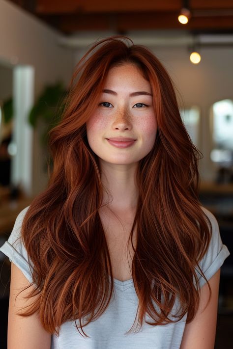 92+ Red Hair Color Ideas and Shades for a Bold, Fiery Look Red Hair Olive Skin, Asian Red Hair, Pretty Red Hair, Red Hair Color Ideas, Shades Of Red Hair, Red Hair Inspo, Ginger Hair Color, Hair Color Auburn, Hair Braid