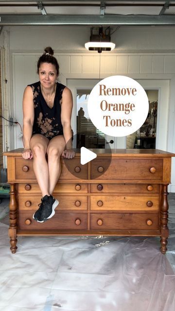 Melissa Shipley on Instagram: "🍊 Comment “UPDATE” to have the product links sent to you. What do you think about this process to lighten the wood tone? 

@fusionmineralpaint 
@generalfinishes 
@surfprepsanding 

These are affiliate links. 

#furnitureflipper #restore #paintfurniture #furniturerefinishing #makeover #swfl #furnituremakeover #restorefurniture #diy #asmr #antique #paintwash #generalfinishes #dremel" Neutralize Orange Wood, Restore A Finish Before And After, How To Lighten Wood Furniture, Restaining Wood Furniture, Wood Restoration, Cherry Wood Furniture, Furniture Flips, Orange Wood, Fusion Mineral Paint