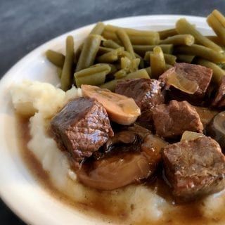 Slow Cooker Beef Tips, Frozen Mashed Potatoes, Weight Watchers Crock Pot Recipes, Beef Tip Recipes, Beef Tips And Gravy, Easy Mashed Potatoes, Slow Cooker Recipes Beef, Beef Tips, Slow Cooker Beef