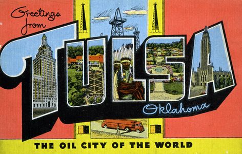 Greetings from Tulsa, Oklahoma, The Oil City of the World … | Flickr Tulsa Time, Oklahoma Art, Postcard Vintage, Big Letters, Tulsa Oklahoma, Oklahoma State, Large Letters, Fridge Magnet, Post Cards