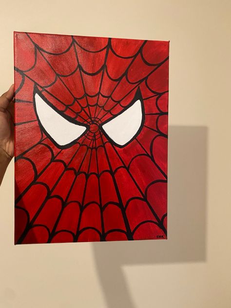 Canvas Art Painting For Boyfriend, Painting Ideas Red Background, Red Painting Ideas Easy, Red Easy Paintings, Red Canvas Painting Ideas Easy, Red Drawings Simple, Red Painting Ideas On Canvas, Spiderman Painting Easy, Red Canvas Painting Ideas