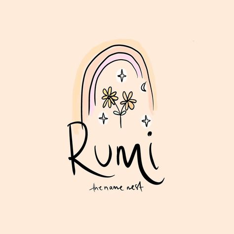 the name nest ® ⋒ on Instagram: “Rumi - for a soul who had a poetic way from the day they entered the world, Rumi was a soul who told you stories like they had been on this…” Rumi Name Meaning, Name Wallpaper, Name Stickers, Rumi, Names With Meaning, Your Story, Meant To Be, Instagram