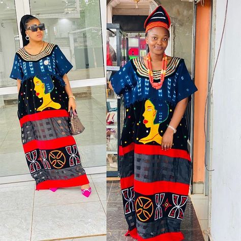 This is a fashionable full legnth dress that was inspired by the toghu fashion design. Toghu Designs For Women, Toghu Designs, Cameroon Clothing, Traditional Skirts, Traditional African Clothing, Classy And Elegant, Traditional Fabric, Full Length Dress, Embroidered Skirt