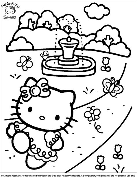 Hello Kitty Coloring Pages, Kitty Coloring Pages, 헬로키티 배경화면, Hello Kitty Imagenes, Hello Kitty Colouring Pages, Images Hello Kitty, Hello Kitty Printables, Valentines Day Coloring Page, Kitty Cafe