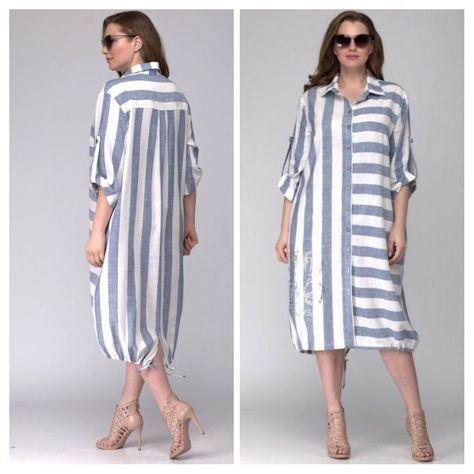 Stripes orientation Lace Evening Dress Long, Fall Fashion Coats, Modest Dresses Casual, Cotton Kurti Designs, Designer Dresses Casual, Muslimah Fashion Outfits, Stylish Party Dresses, Party Wear Indian Dresses, Striped Shirt Dress