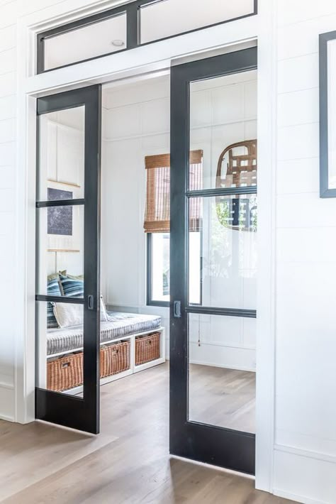 Ideas for Using Pocket Doors to Save Space and Define Your Style Glass Pocket Doors, Office Remodel, Southern Homes, Island Ideas, Southern Home, Diy Farmhouse, Room Doors, Pocket Doors, Home Office Design