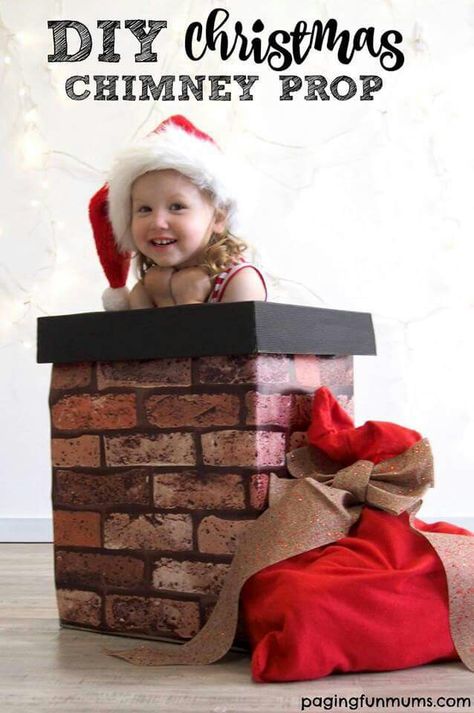 CHIMNEY prop Diy Christmas Photoshoot, Diy Photography Props, Photo Props Diy, Get Ready For Christmas, Christmas Photo Props, Xmas Photos, Diy Props, Christmas Photo Booth, Christmas Props